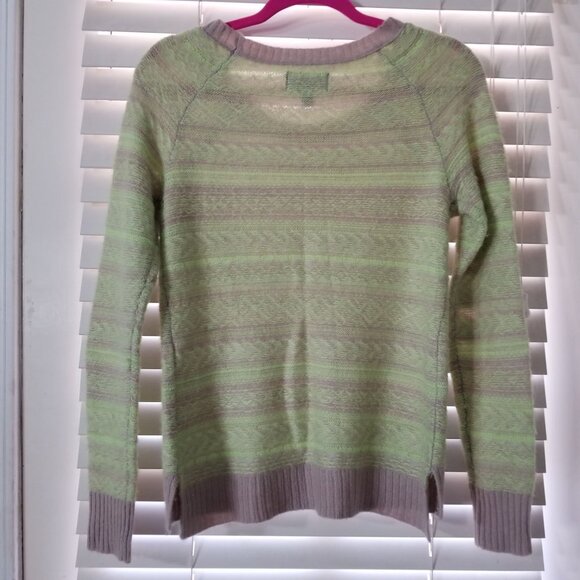 American Eagle Outfitters Womens S/P Green & Beige Knit Sweater With Subtle Patt - Picture 3 of 4
